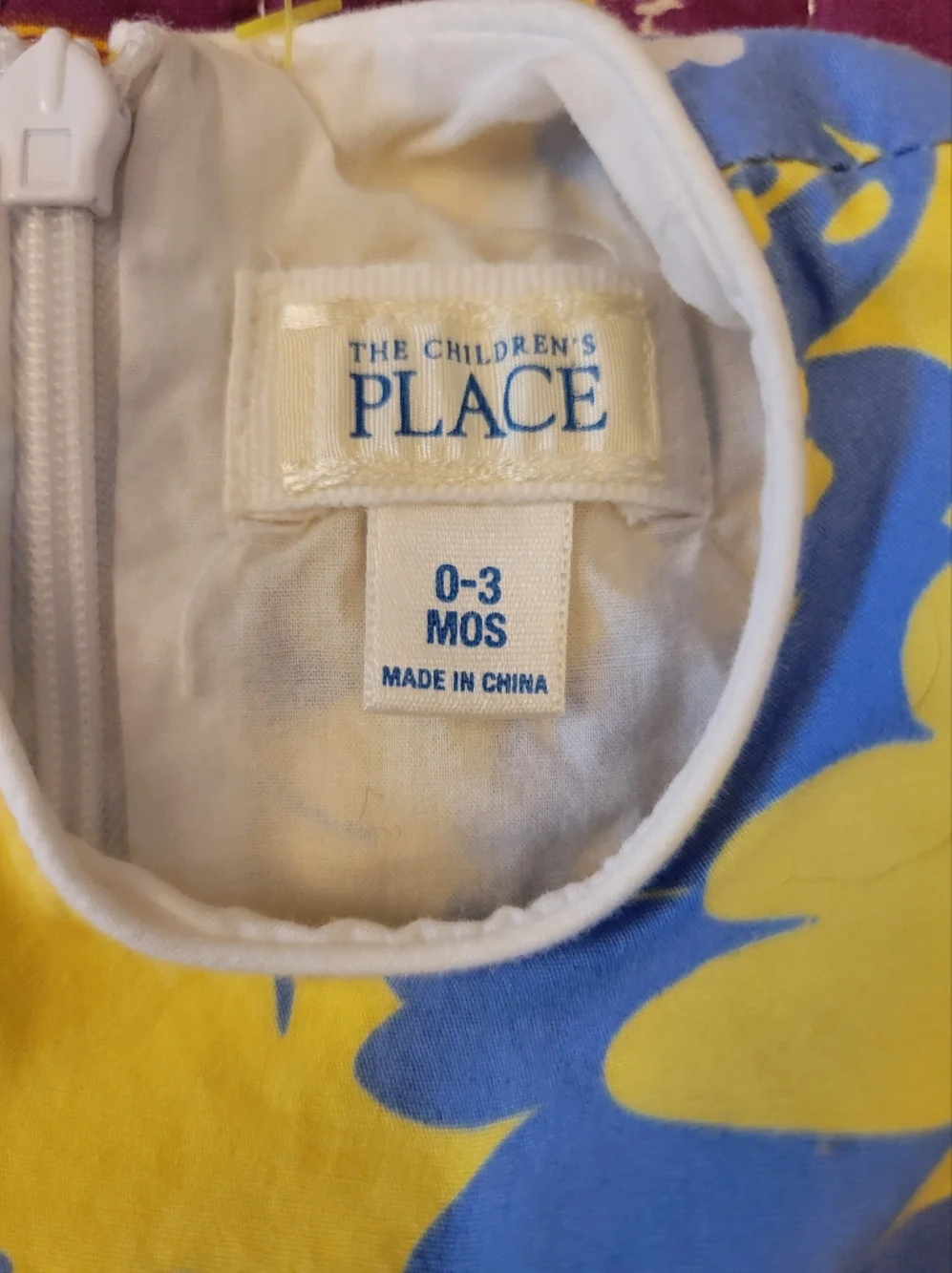 The Children's Place Dress Newborn Yellow‎ and Blue Floral